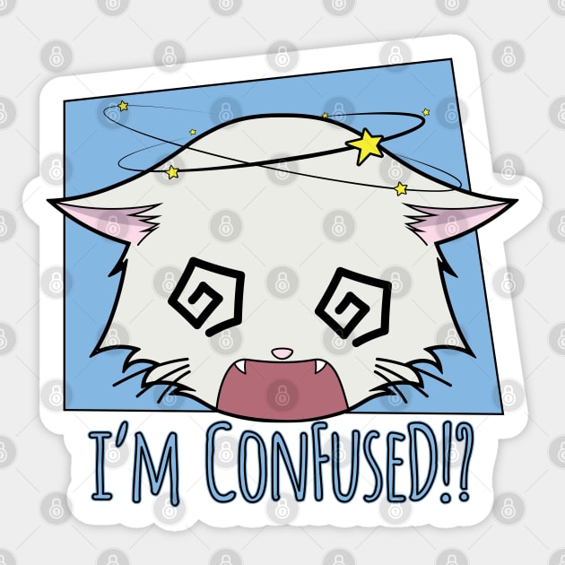 The Confused Cat - i'm ConFuseD!? Sticker by The Kitten Gallery